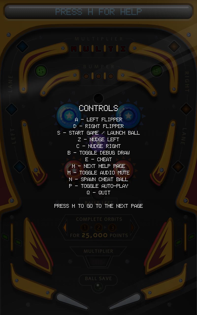 Placeholder for pinball attract mode or instruction page