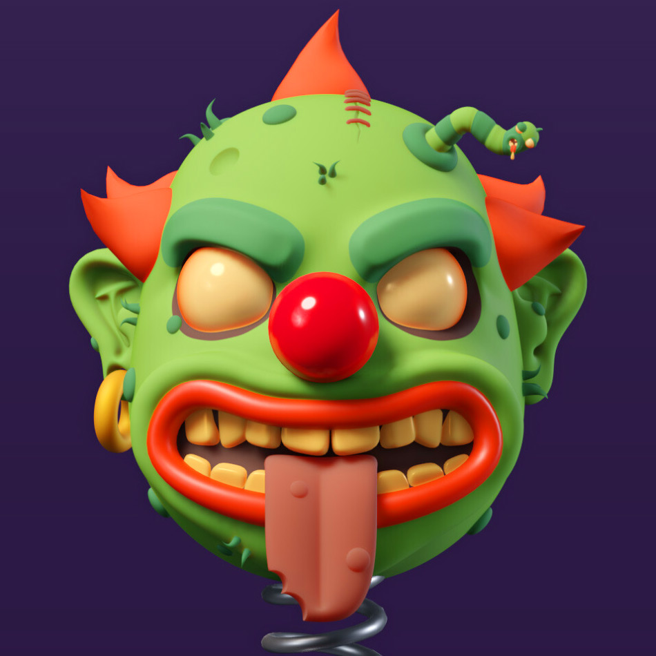 Zombie Clown Head